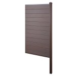 Brise - vue en wpc sarthe, clture brise - vent, poteaux en wpc extension etroite, 98cm marron