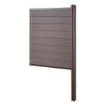 Brise - vue en wpc sarthe, cl�ture brise - vent, poteaux en wpc a sceller dans le b�ton 98cm marron