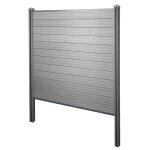 Brise - vue en wpc sarthe, poteaux en wpc a sceller dans le b�ton el�ment de base, 195cm gris