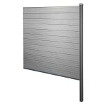 Brise - vue en wpc sarthe, poteaux wpc a sceller dans le b�ton el�ment d'extension, 188cm gris