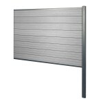 Brise - vue en wpc sarthe, brise - vent de clture, poteau en aluminium extension, 185cm gris