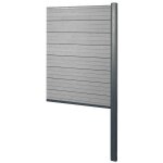 Brise - vue en wpc sarthe, brise - vent de cl�ture, poteaux aluminium extension etroite, 95cm gris