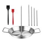 Brochette verticale pour gril et four - brochette al pastor en acier inoxydable avec poele gyroscopique, ...