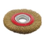 Brosse circulaire metallique a fils d'acier laitonnes de 150 mm tous tourets Brosse circulaire metallique a fils d'acier laitonnes de 150 mm tous tourets