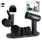 Brosse de nettoyage electrique haushof, brosse nettoyage a batterie avec support, ecran lcd 3 vitesses ...