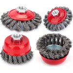 Brosse de nettoyage m�tallique, 4pcs brosse � treillis m�tallique m14 torsad� 75 mm pour meuleuse d'angle ...