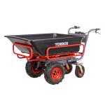 Brouette lectrique 4 roues  chssis tubulaire extensible et amovible + benne plastique 300l 300kg - ...