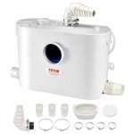 Broyeur sanitaire 900 w pour wc - vevor - avec 4 entres eau, 180 l / min, hauteur 12 m