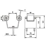 But�e centrale pour portail coulissant �paisseur 53 � 76 mm - cg - 30 comunello