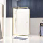 Cabine de douche 110x80x200 / 230 cm - receveur bas - fonds blancs et profilés or brossé - sunny Cabine de douche 110x80x200 / 230 cm - receveur bas - fonds blancs et profilés or brossé - sunny