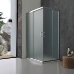 Cabine de douche 70x100 cm verre opaque portes coulissantes giada