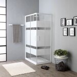 Cabine de douche 70x90 cristal serigraphie serigraphie 4 mm venere
