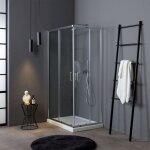 Cabine de douche d'angle coulissante 70x100 cm cristal transparent luna