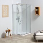Cabine de douche d'angle extensible de 70 - 80x90 - 100 cm verre 4 mm leo