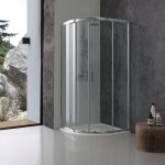 Cabine de douche angulaire 80x80 verre transparent giada