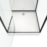 Cabine de douche carre 70x70x225cm - extra blanc et profil noir mat - lunar square 70