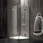 Cabine de douche carree ouverture angulaire 80x80 en verre 6 mm sans structure london