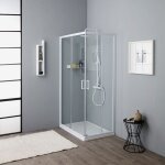 Cabine de douche avec chassis blanc 70x90 cm venere
