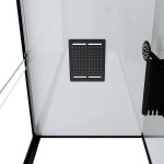 Cabine de douche hydromassante 110x80 receveur bas - fond gris et profils noir mat - grey style low