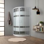 Cabine de douche incurvee 90x90 crystal 4 mm serigraphie venere