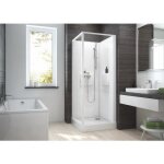 Cabine de douche - izibox 2 - 90 x 90 cm - porte pivotante sérigraphiée leda Cabine de douche - izibox 2 - 90 x 90 cm - porte pivotante sérigraphiée leda