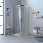 Cabine de douche moderne angulaire profiles en aluminium 80x80 transparent fly