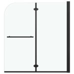 Cabine de douche pliable 2 panneaux esg 120x140 cm noir