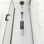 Cabine de douche rectangle 80x110x230cm  motif carreaux de mtro - underground rectangle 110