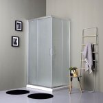 Cabine de douche rectangulaire 100x80 satinee portes coulissantes 6mm giada