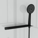 Cabine de douche 110x80cm / receveur haut - verre transparent srigraphi et blanc - profils noir