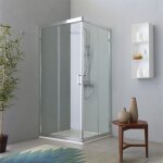 Cabine de douche rectangulaire 80x120 coulissante 195 h verre transparent fly