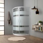 Cabine de douche semi - circulaire 80 cm crystal serigraphie venere