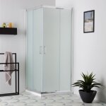 Cabine de douche verre depoli 6 mm carre 70x70 coulissante giada