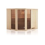 Cabine de sauna d'angle  2 fentres vitres mafana 4 places 194x194 x h. 199 cm - -