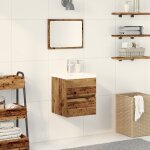 Cabinet de lavabo vidaxl avec �vier int�gr� en bois composite ch�ne noir, cabinet de lavabo vidaxl bois ...