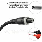 Cable alimentation moulinet peche 3m pour daiwa tanacom 750 1000, cordons alimentation reel electrique ...