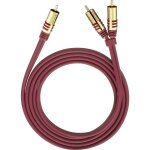 C�ble audio oehlbach 20565 [2x cinch / rca m�le - 1x cinch / rca m�le] 5 m rouge contacts dor�s