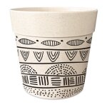 Cache pot bambou beige et noir 6 cm