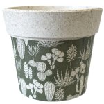 Cache pot en bambou vert cactus 15. 5 cm