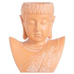 Cache pot bouddha en c�ramique couleur terracotta