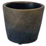 Cache pot de fleurs en ciment gris et or Cache pot de fleurs en ciment gris et or