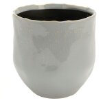 Cache pot de fleur gris bleut�
