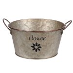 Cache pot de fleurs en métal aspect zinc 9 cm Cache pot de fleurs en métal aspect zinc 9 cm