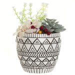 Cache - pot garni boho tribal en résine Cache - pot garni boho tribal en résine