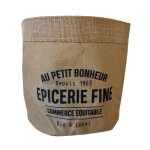 Cache pot en jute modèle epicerie fine 18 cm Cache pot en jute modèle epicerie fine 18 cm