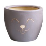 Cache pot petsy taupe en terre cuite 23 cm