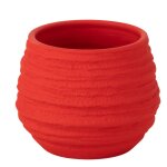 Cache pot rouge en cramique h14 cm