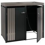 Cache - poubelles pour 2 bacs avec jardini�re abri pour poubelles en m�tal avec bac a plantes 125x132x84 ...