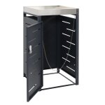 Cache - poubelle ext�rieur pour 1 bac 80 / 120l 110x60x62 cm avec bac a plantes acier et inox 04 0010367 ...