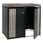 Cache - poubelles ext�rieur double avec bac a plantes abri pour 2 poubelles 80 a 240 l m�tal anthracite ...